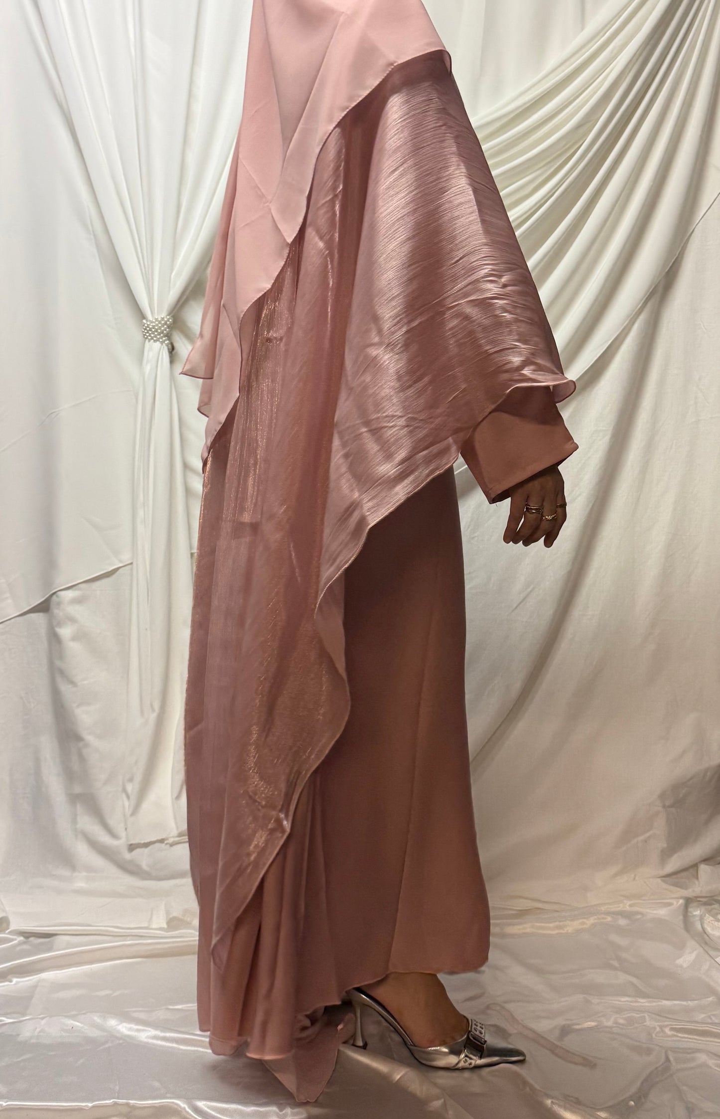 Organza Cape Abaya - Mauve