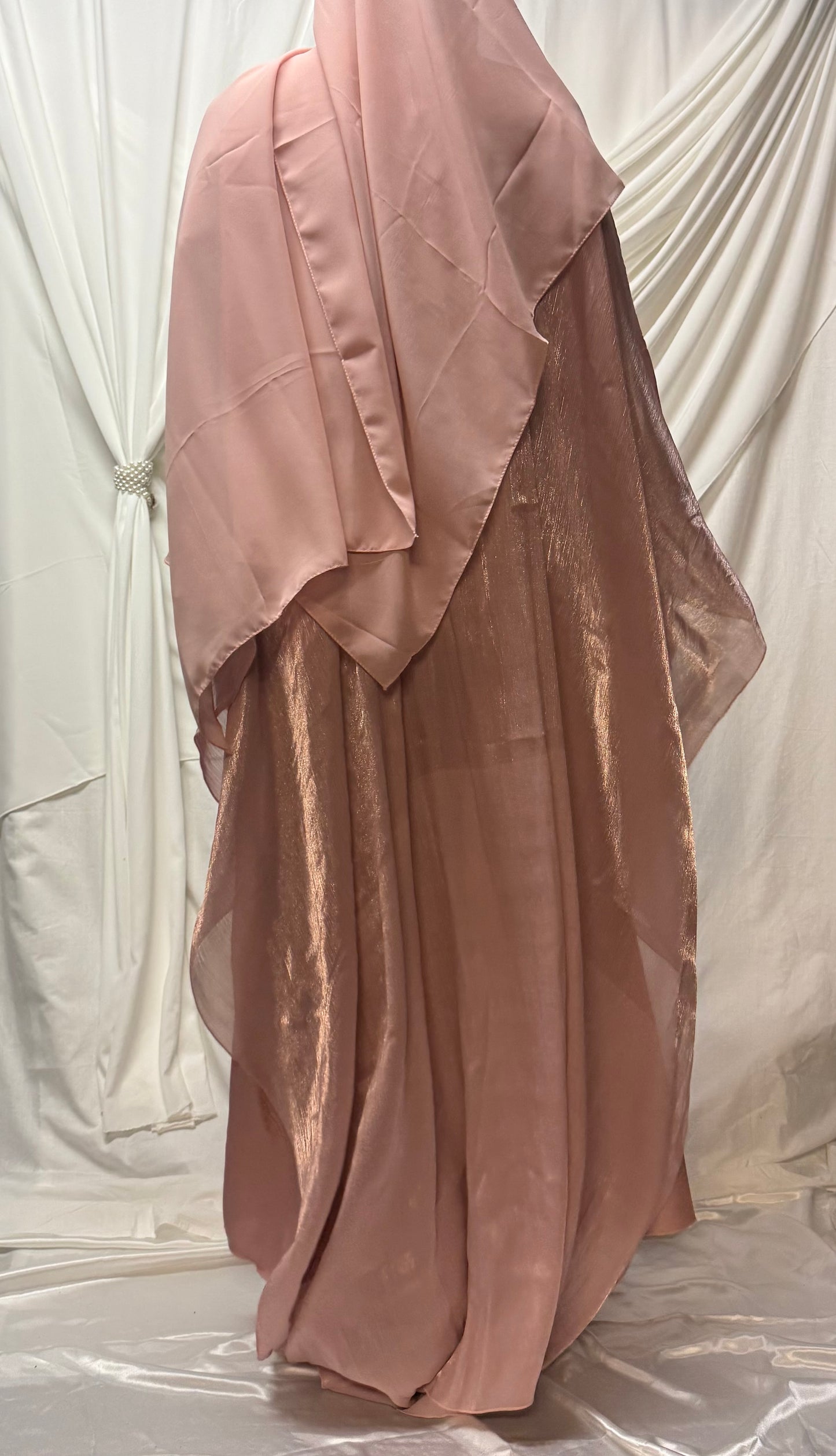 Organza Cape Abaya - Mauve