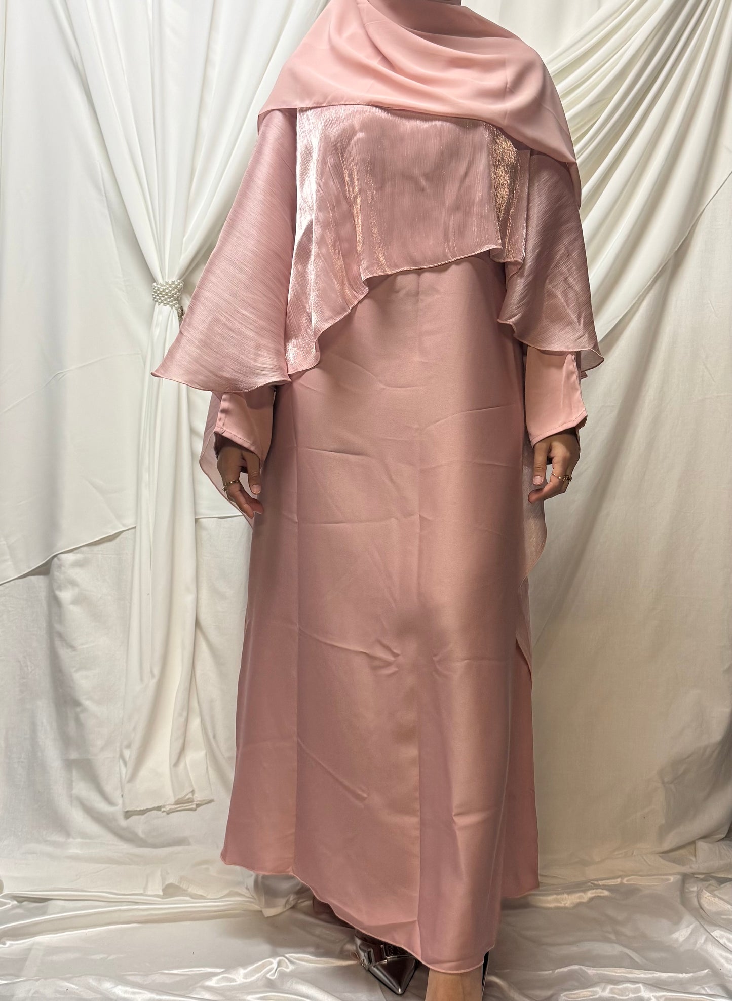 Organza Cape Abaya - Mauve